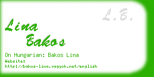 lina bakos business card